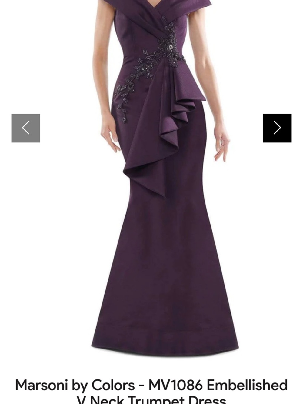 Marsoni by Colors Plum Ruffled Trumpet Maxi Dress